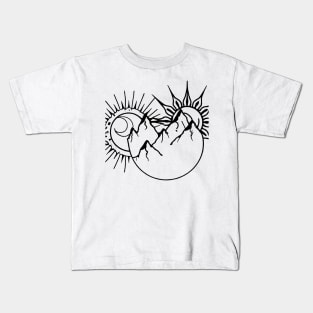 SUN AND MOON MOUNTAINS Kids T-Shirt